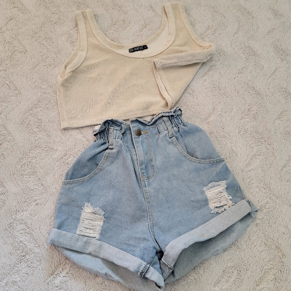 Paperbag Shorts and Crop Tank Bundle
